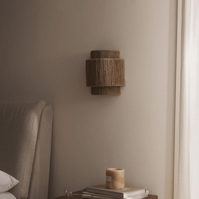Translation missing: nl.Boho Woven Rope Wall Sconce with Gold Finish Decor, Light Fixtures, Fletta