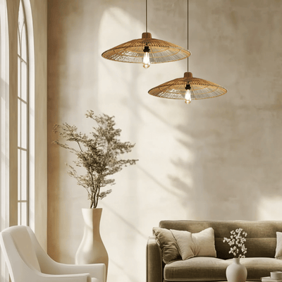 Translation missing: nl.Handmade Rattan Pendant Light Nordic Wicker Lamp, Ceiling Fixtures, Fletta Warm Glow