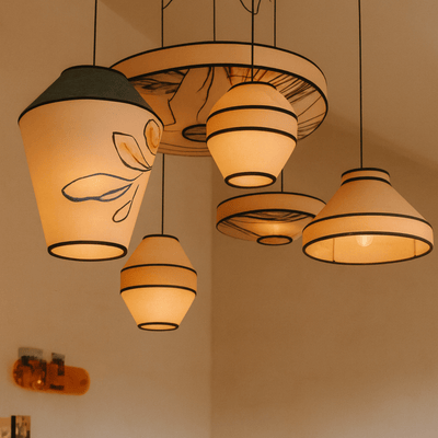 Translation missing: nl.Wabi-Sabi Fabric Pendant Light - Nordic Crafted, Ceiling Fixtures, Fletta Handcrafted