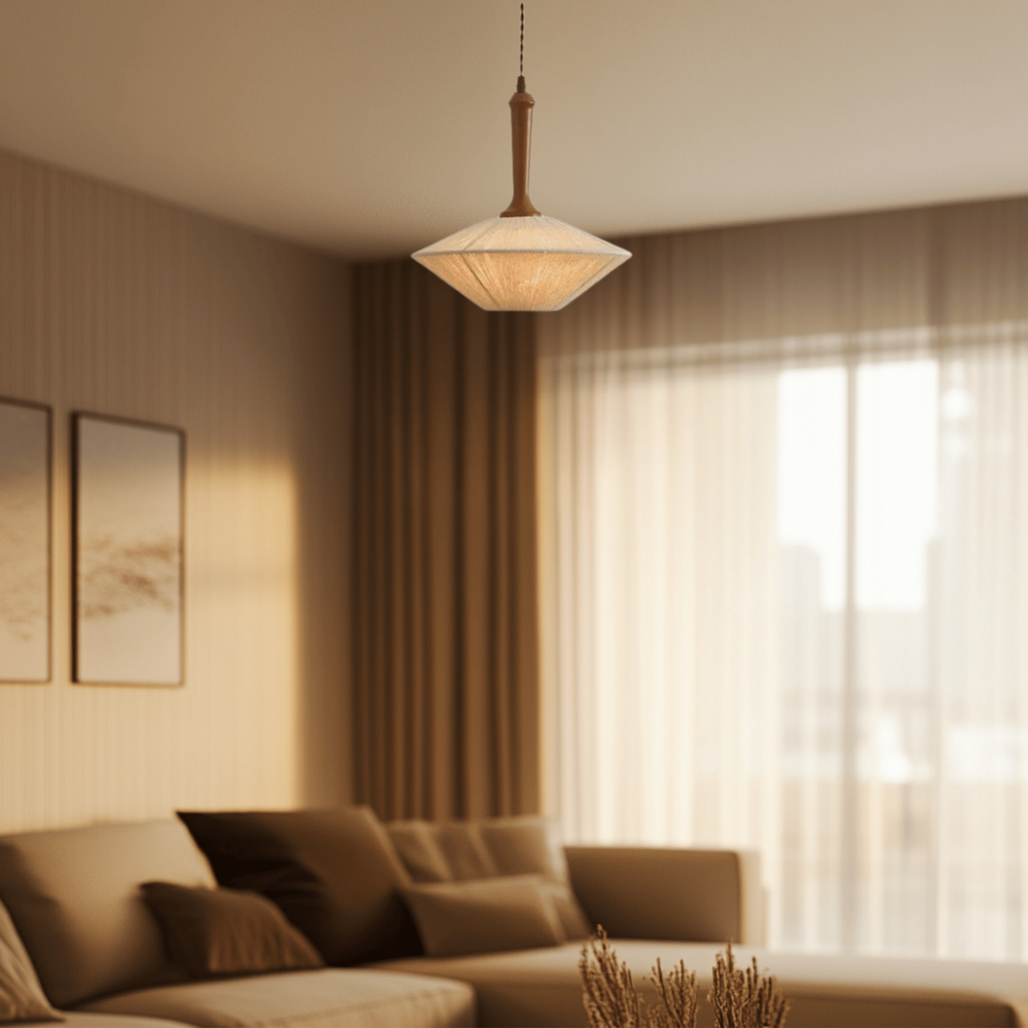 Fletta Woven Bamboo Pendant Light – Nordic Design, Ceiling Fixtures, Style