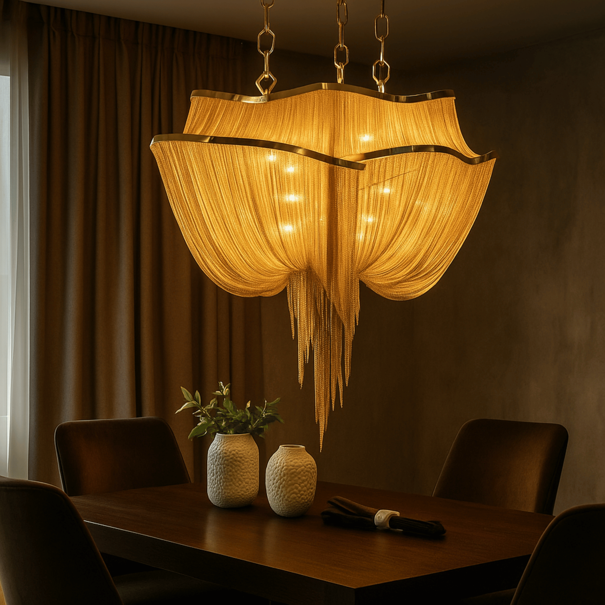 Gold Two-Tier European Retro Chandelier for Home, Small, Chandeliers, Flovre