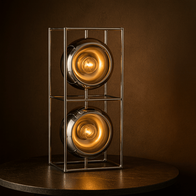 Translation missing: nl.Bauhaus Geometric LED Table Lamp with Dual Spheres, Silver, Lamps, Forma Design Style