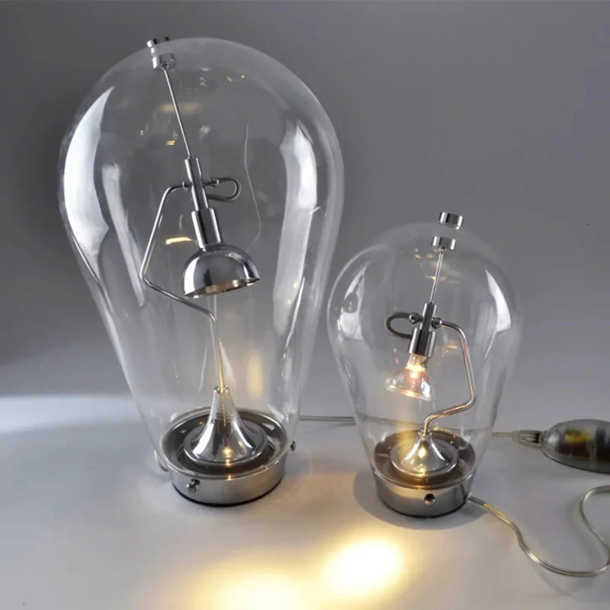 Vintage Glass Globe Table Lamp Warm 3000K LED, Small, Lamps, Glasia 2 Sizes