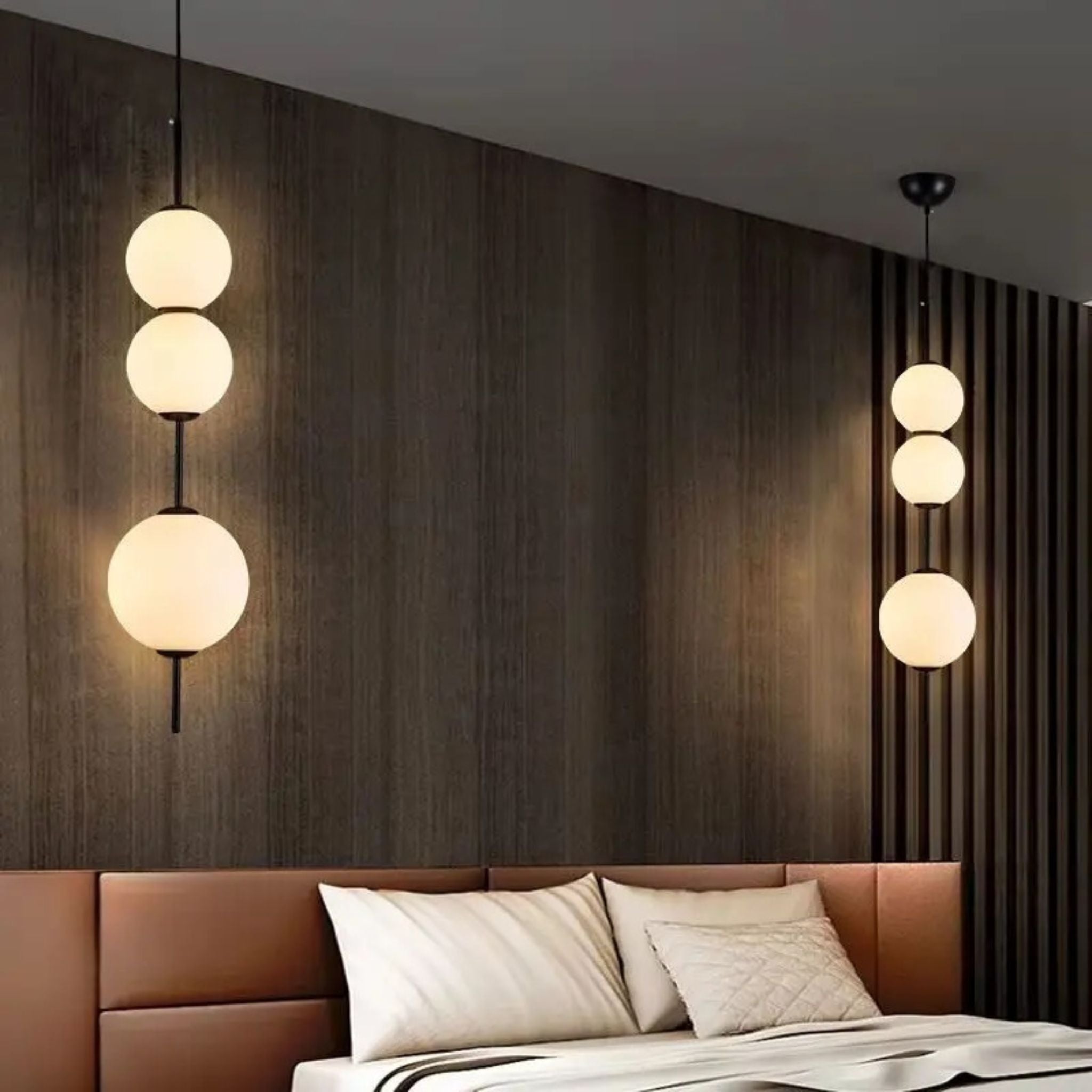 White Glass Ball Pendant Light — Nordic LED Design, Ceiling Fixtures, Gloda Modern