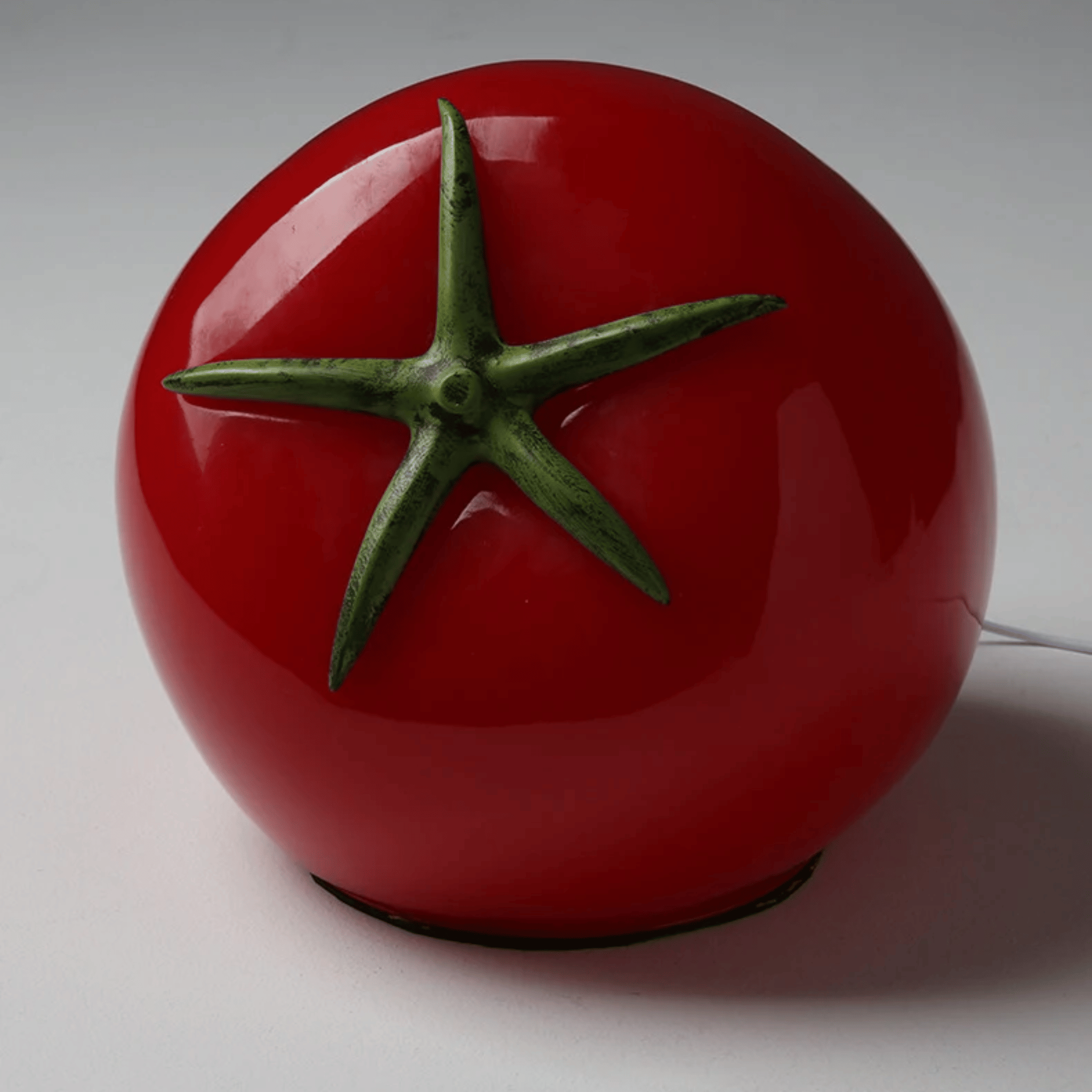 Gloda Red Resin Tomato Table Lamp Statement Decor, Lamps, Sculptural