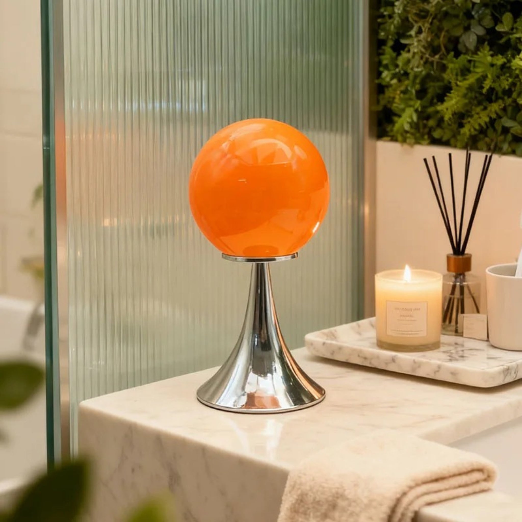 Gloda Dimmable Glass Globe Table Lamp for Bedroom, Lamps, Spherical Nordic