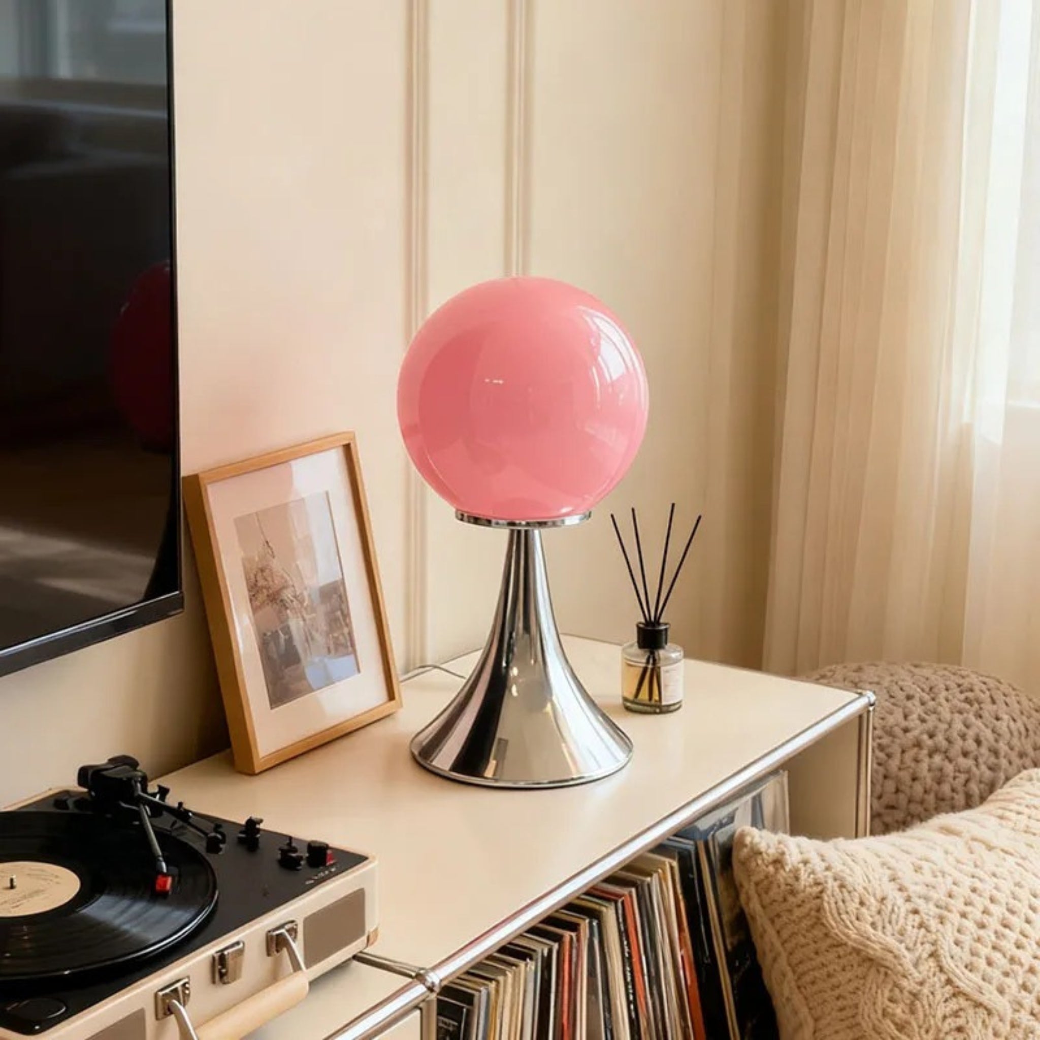 Gloda Dimmable Glass Globe Table Lamp for Bedroom, Lamps, Spherical Nordic