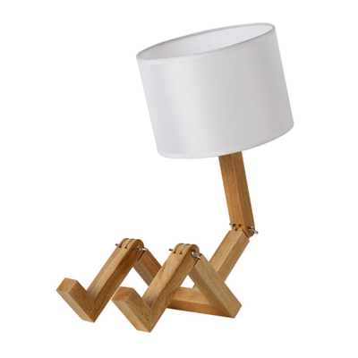 Translation missing: nl.Glodbot Nordic Wooden Robot Table Lamp Warm Light, Desk Lamps, Handcrafted Solid Wood