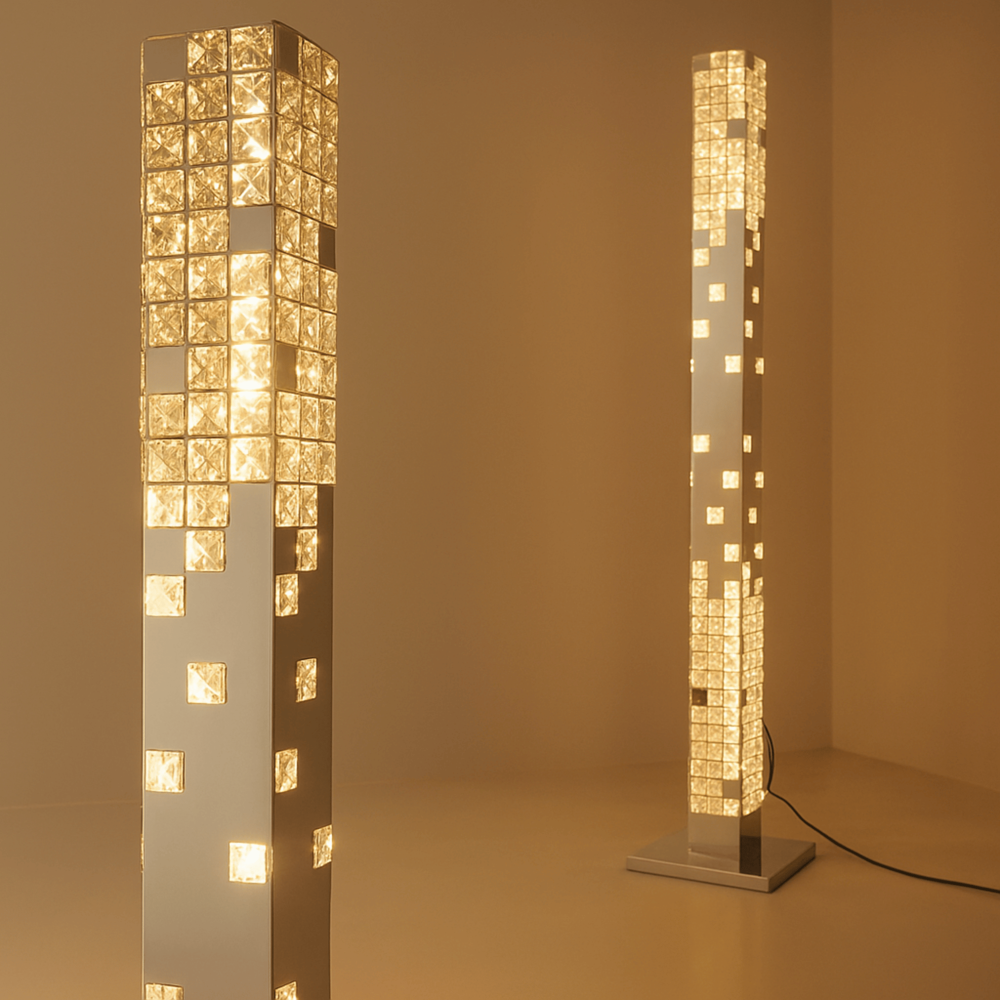 Glodra Crystal LED Tower Floor Lamp Living Room, Lamps, with Light