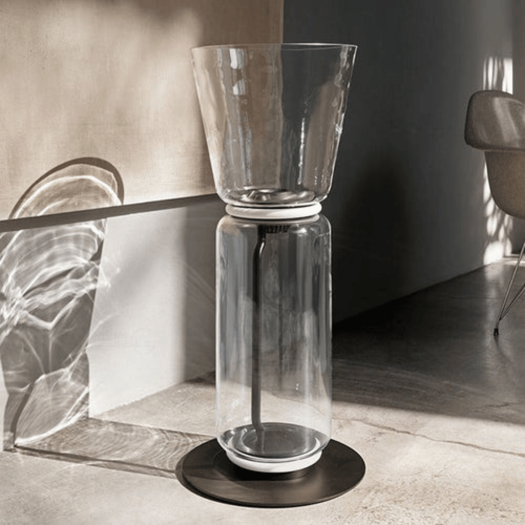Glødra Sculptural Glass Floor Lamp Warm Nordic LED, Table, Lamps, Hand-Blown