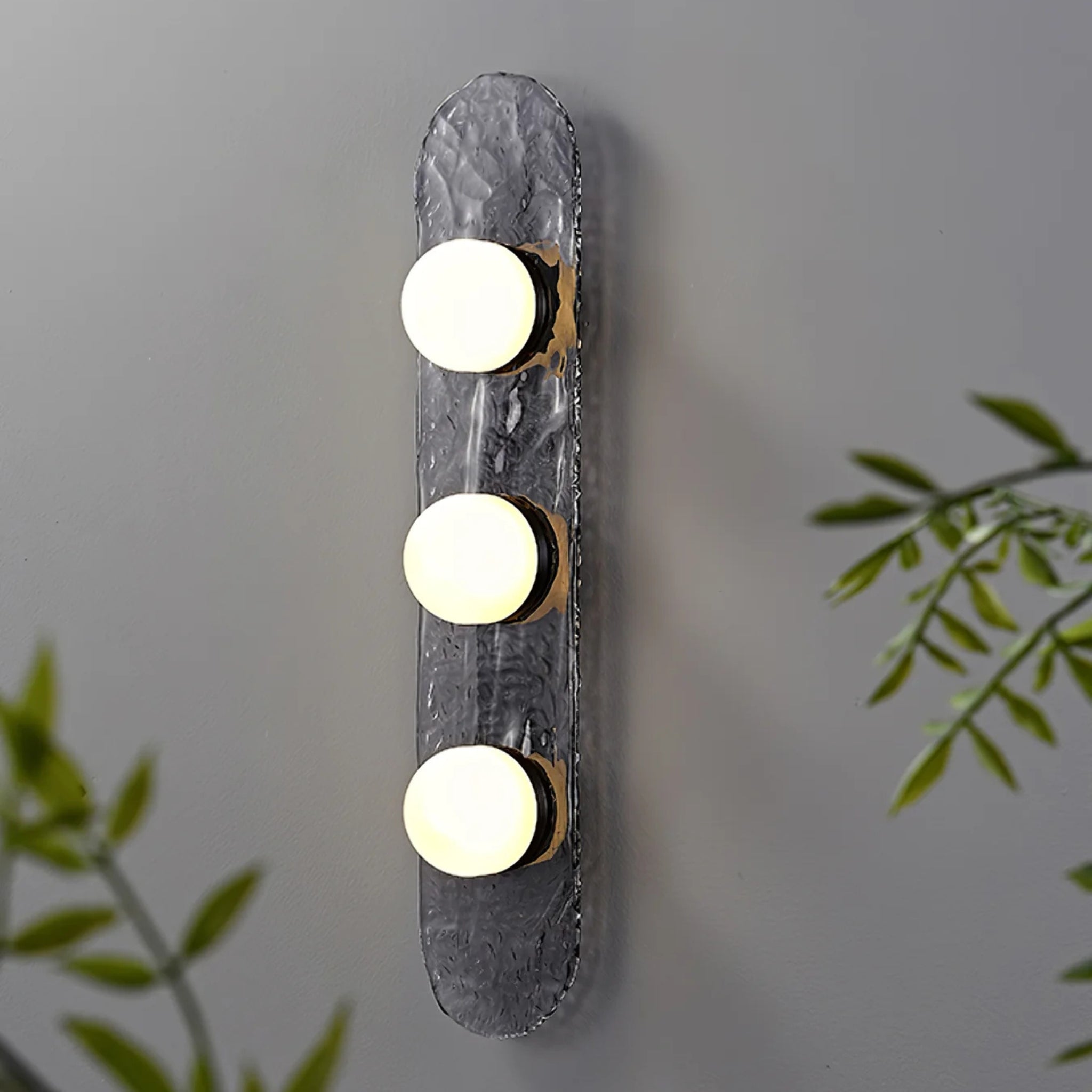 Nordic Glass Wall Sconce Single Twin Triple Light, Cool white, Fixtures, Glödra Minimalist Multi-Head
