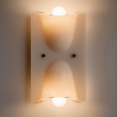 Translation missing: nl.Modern Resin Wall Sconce Up Down LED Light Skonne, Beige, Fixtures, Glödra Sculptural Dual Beam
