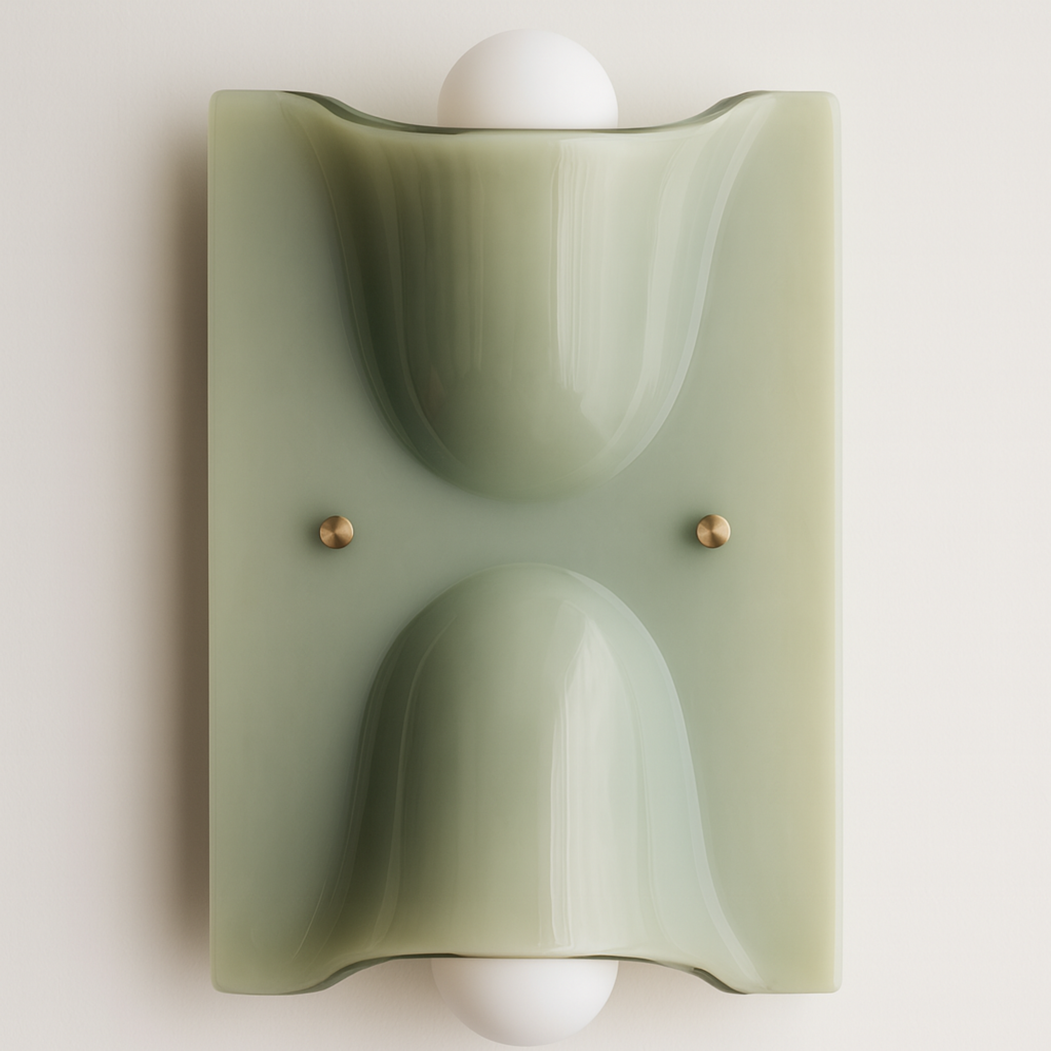 Modern Resin Wall Sconce Up Down LED Light Skonne, Green, Fixtures, Glödra Sculptural Dual Beam