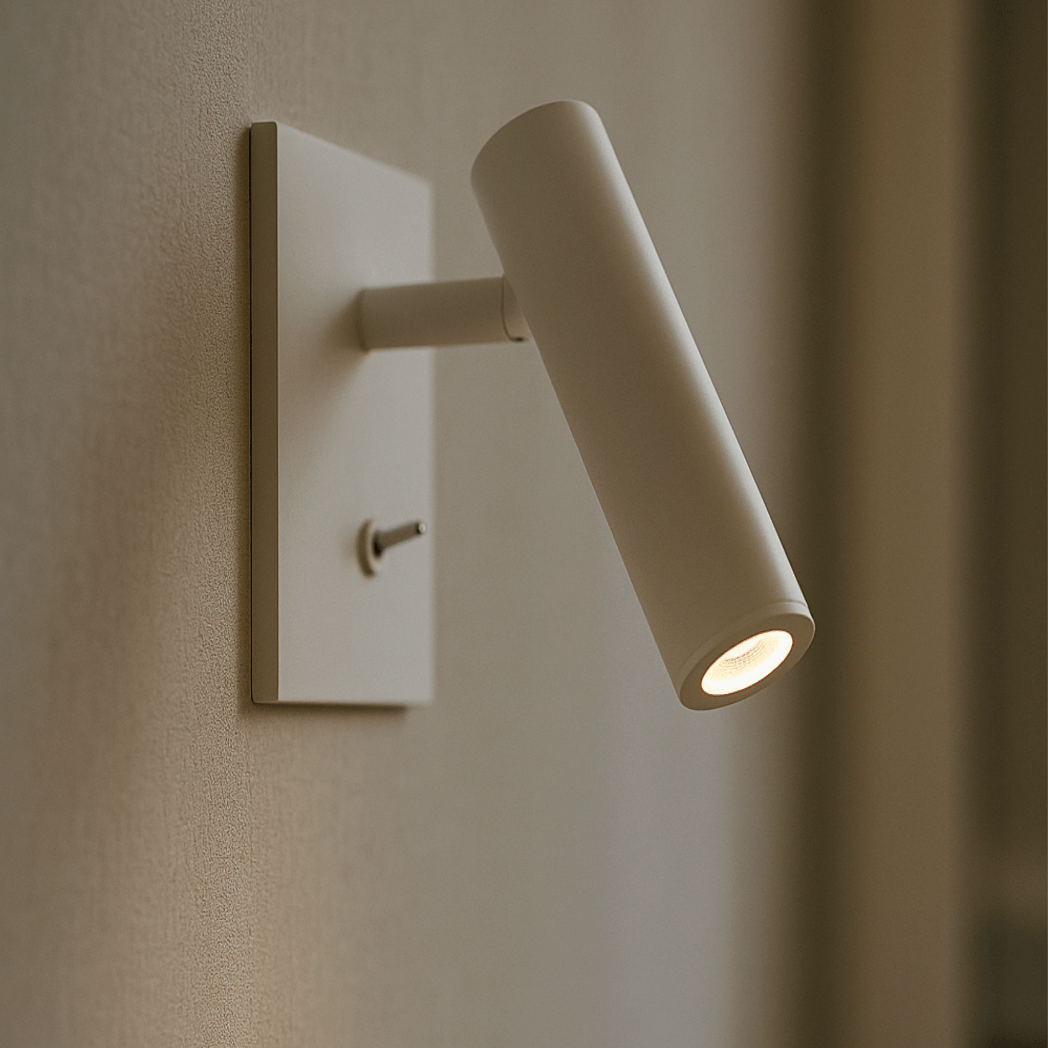 Modern Adjustable Recessed LED Wall Light Sconce, White, Fixtures, Glödra Square