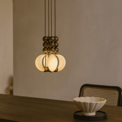 Gold Chrome LED Luxury Hanging Pendant Light Skonne, Brown chandelier / Natural, Ceiling Fixtures, Glödvik Polished