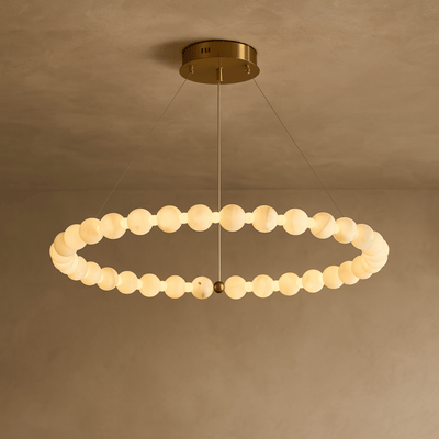 Translation missing: nl.Glorin Alabaster Marble Halo Chandelier for Dining, 18 Lights, Ceiling Light Fixtures, Ring