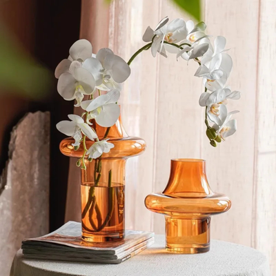 Translation missing: nl.Glovik Amber Geometric Glass Vase for Modern Decor, Vases, Sculptural