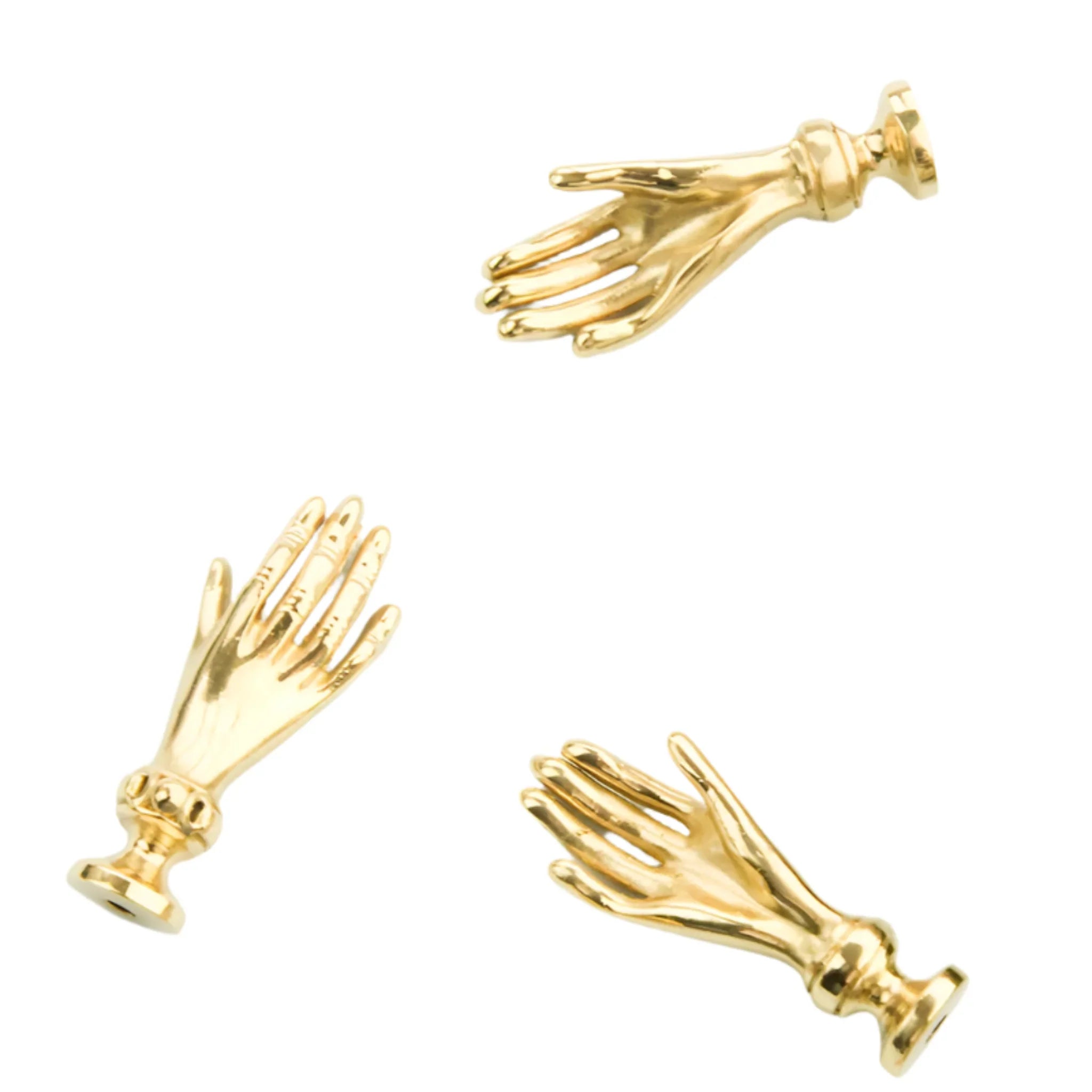Brass Hand Cabinet Pull — Sculptural Gold Hardware, Knobs & Handles, Gripa Sculpted Handle