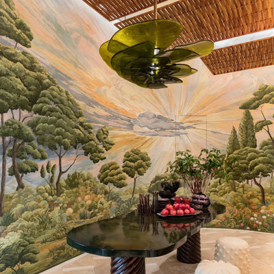 Translation missing: nl.Green Glass Chandelier — Nordic Pendant by Skonne, Ceiling Light Fixtures, Grønja Stained