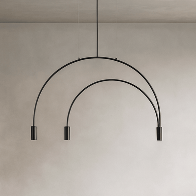 Translation missing: nl.Halvbue Black Semi-Circle Triple Pendant for Dining, Ceiling Light Fixtures