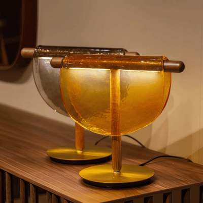 Translation missing: nl.Halvglo Half Moon Amber Glass Table Lamp by Skonne, Lamps, Nordic
