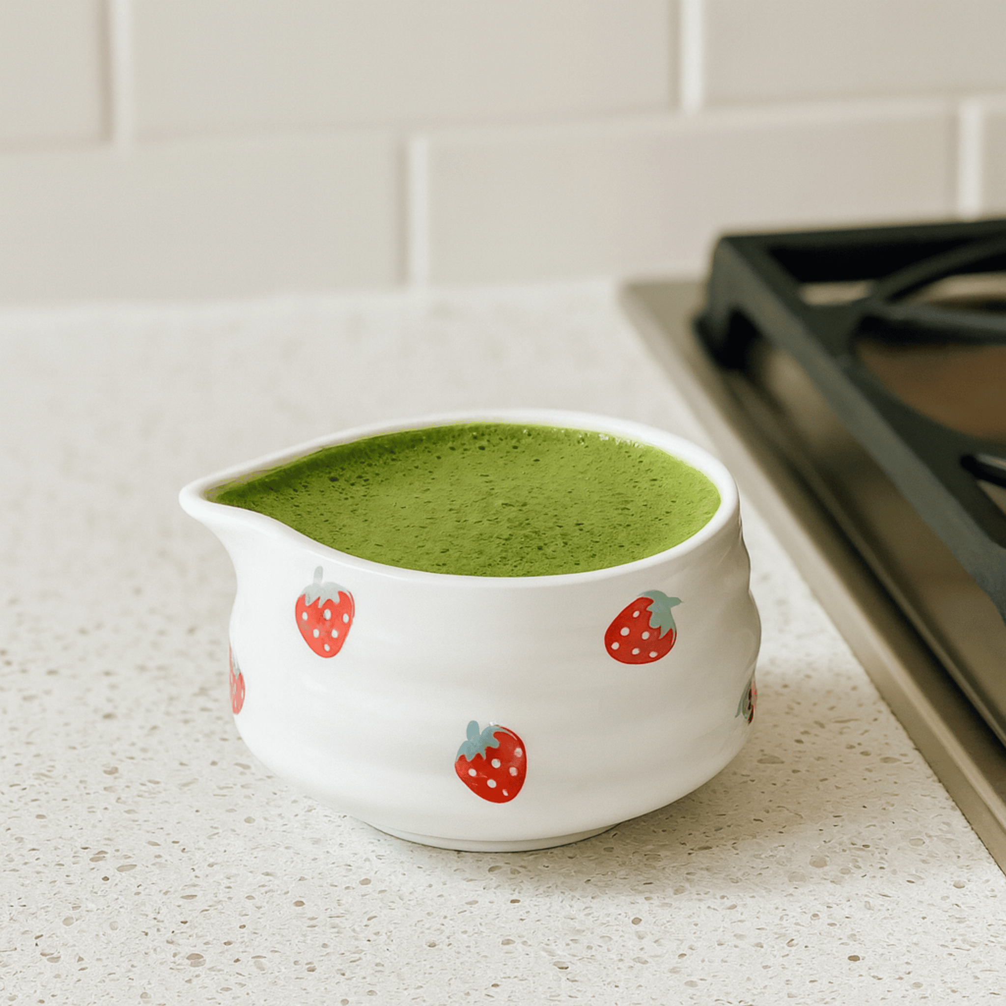 Ceramic Strawberry Matcha Bowl and Whisk Set Gift, Tea Sets, Jorba