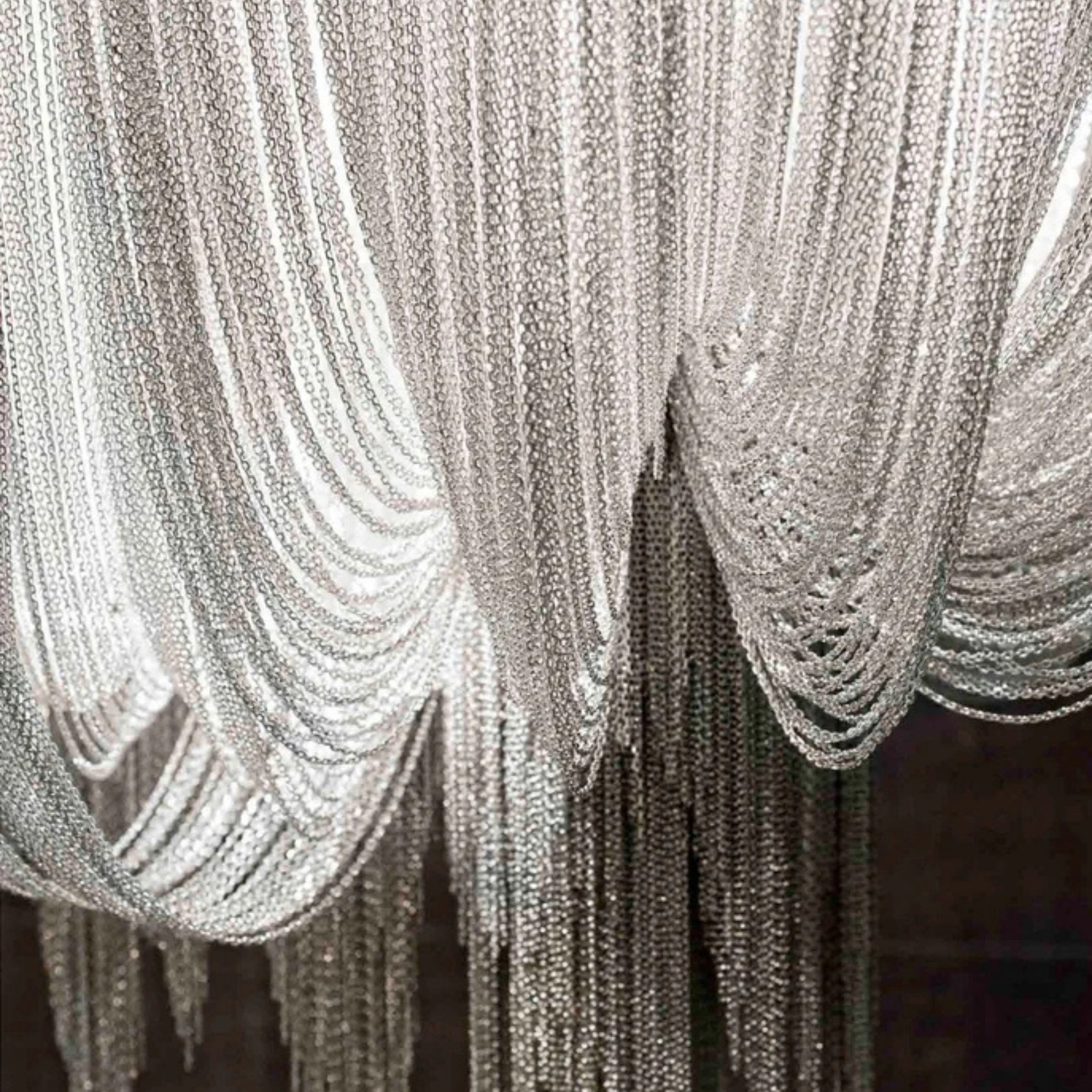 Kjedel Retro Tiered Chain Chandelier Silver Skonne, Chandeliers, European 3-Tier