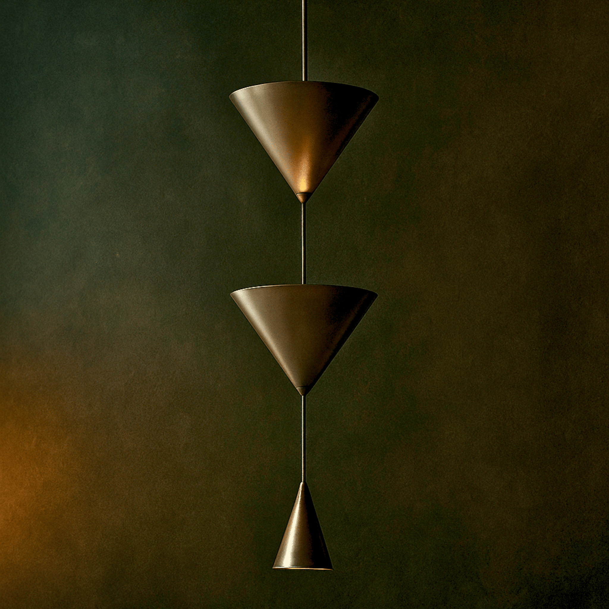 Kjella Modern Cone Pendant Light – 3 Heads Metal, Black, Ceiling Fixtures, 3-Head