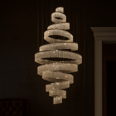Translation missing: nl.Luxury Crystal Chandelier for Staircase and Villas, 9 Rings / Warm White, Chandeliers, Klarvind Cascading Ring LED