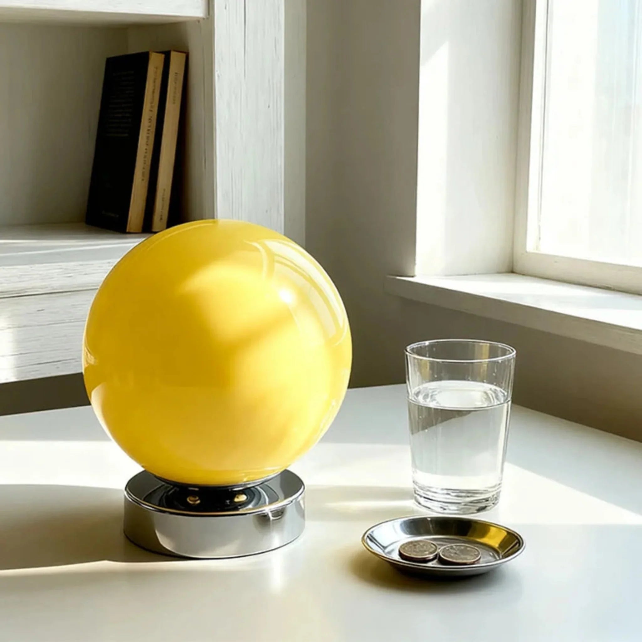 Kula Dimmable Glass Bedside Table Lamp – LED Touch, Cream, Lamps, Vintage