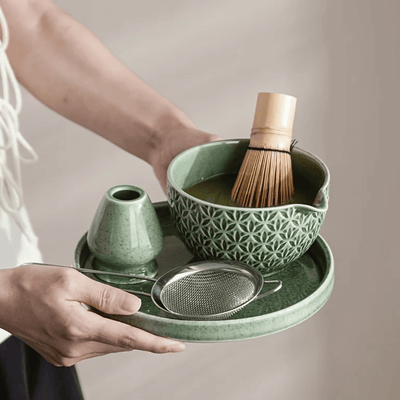 Translation missing: nl.Japanese Ceramic Matcha Tea Set with Bamboo Whisk, Sets, Kveld Tools