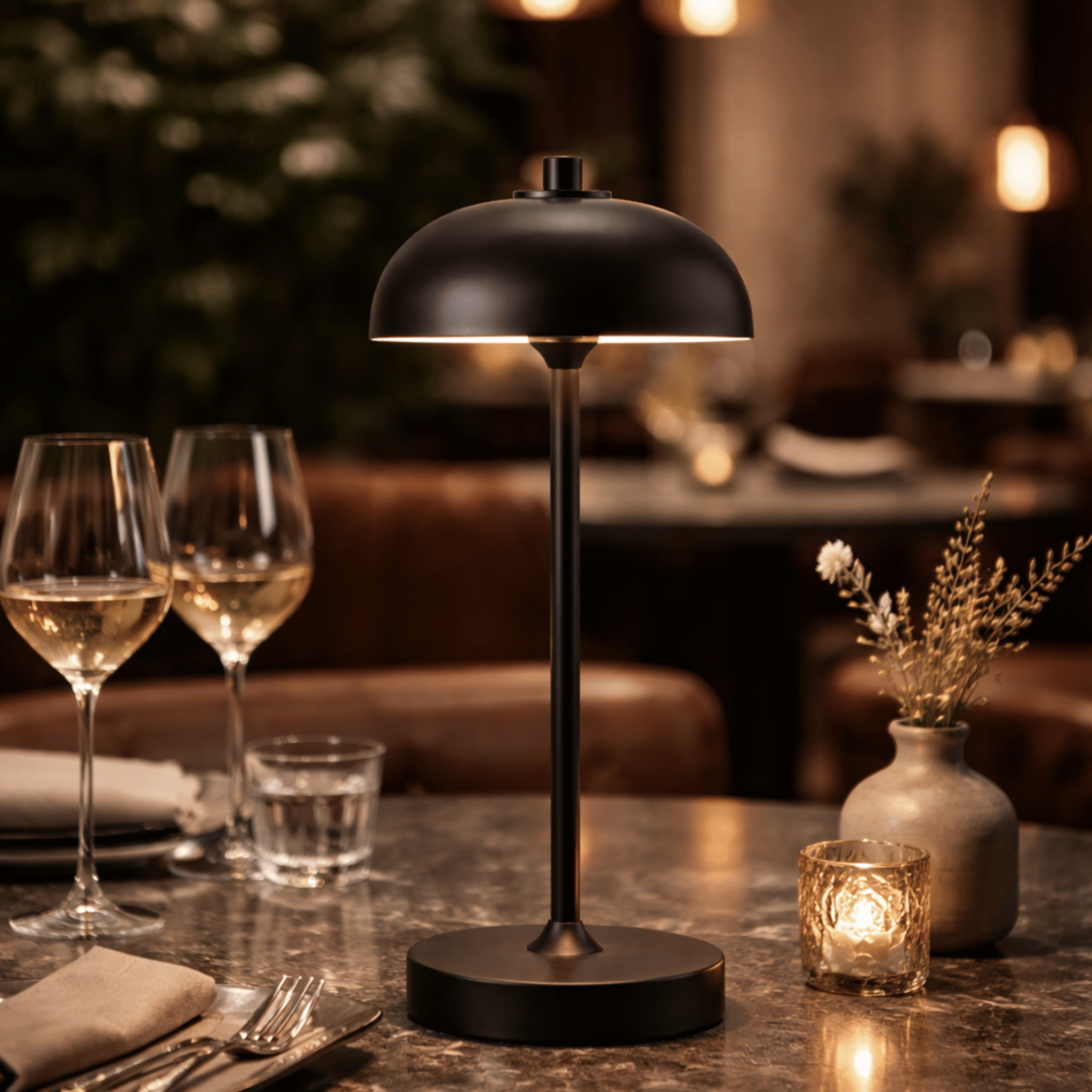 Kvelda Cordless Dimmable Touch Table Lamp – Black, Lamps