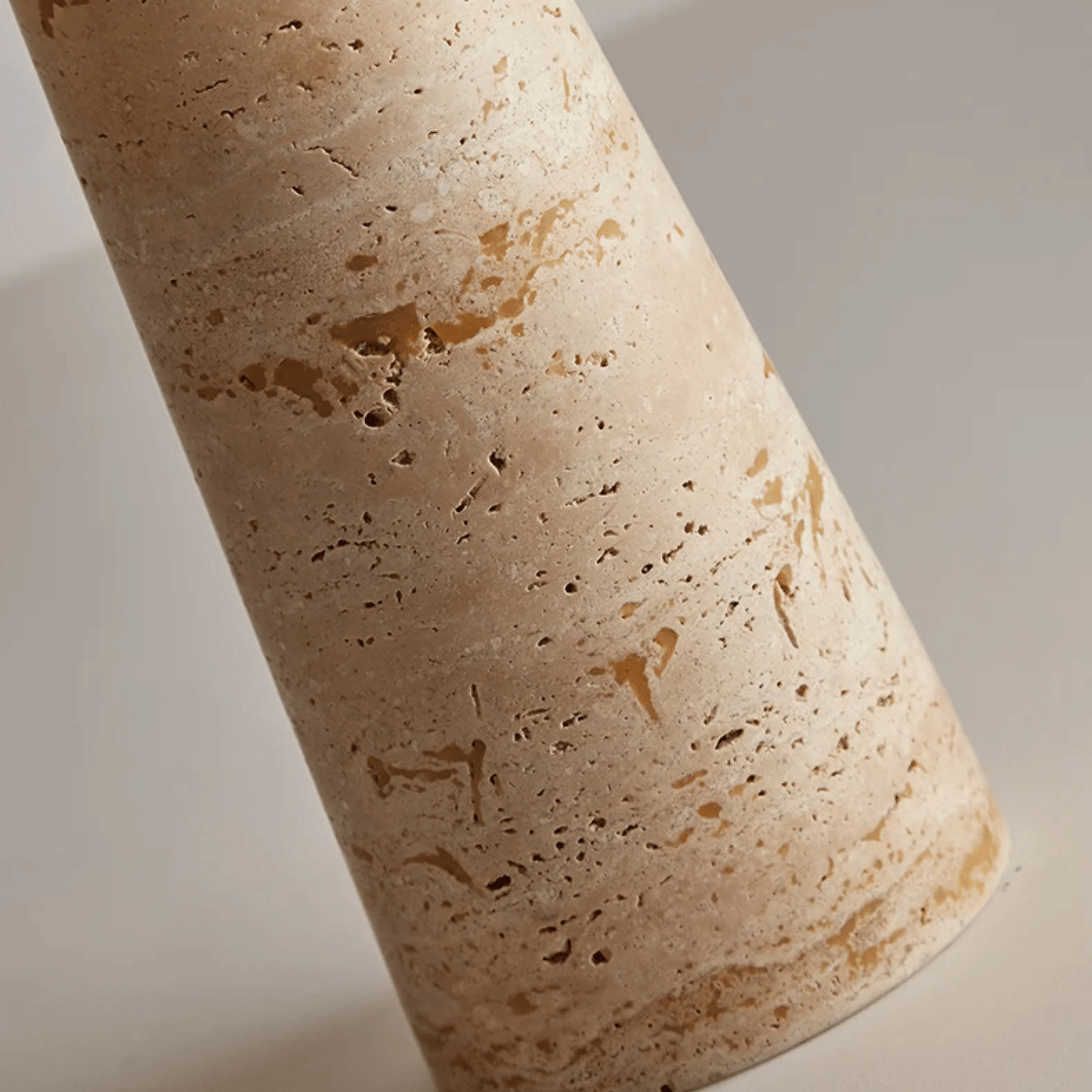 Travertine Stone Table Lamp with 3-Color LED Light, Lamps, Kveldsten