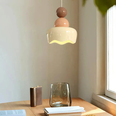 Translation missing: nl.Cream Resin Glass Pendant Light for Bedroom Decor, Ceiling Fixtures, Ljuva