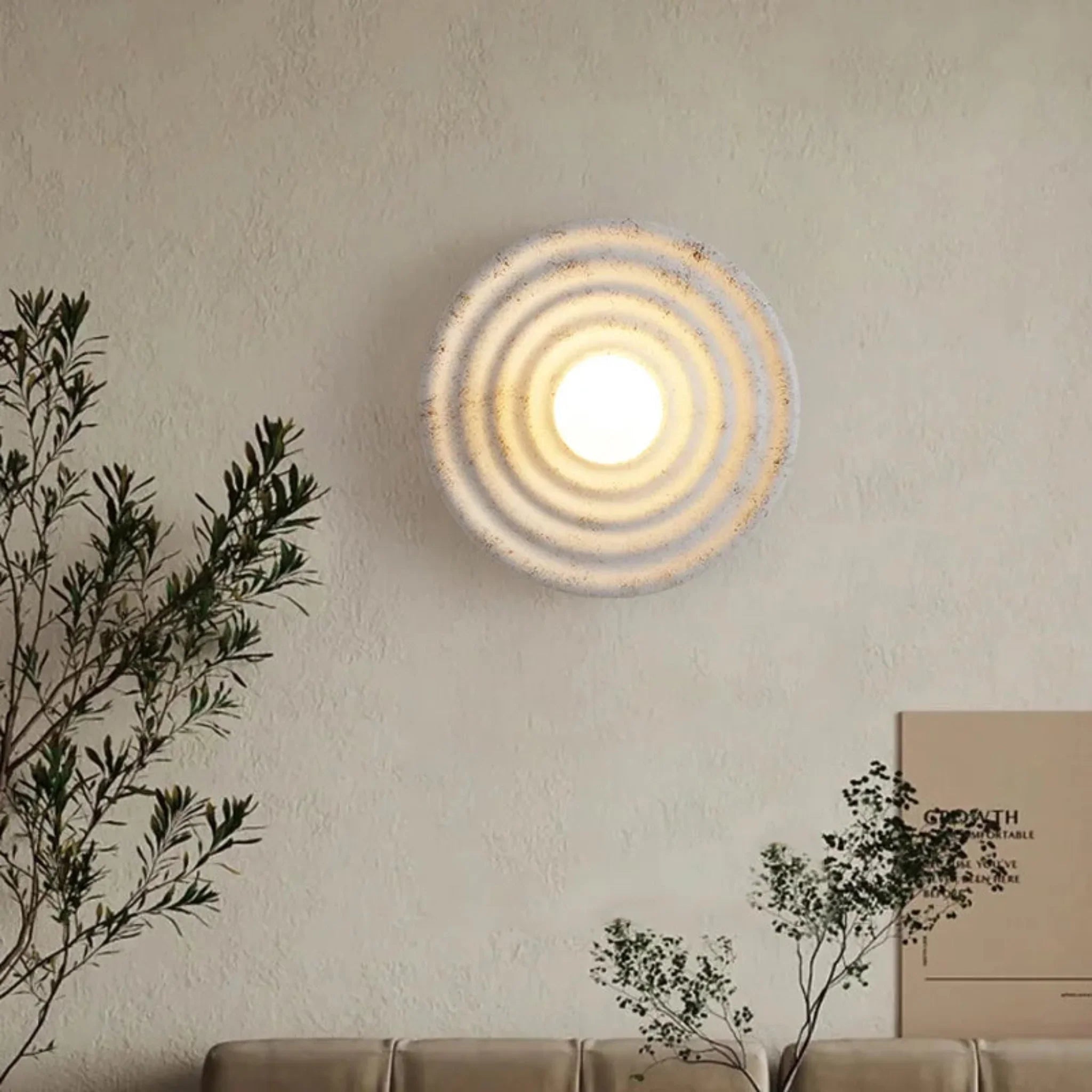 Lysring Circular LED Wall Light for Bedroom Decor, Fixtures, Wabi-Sabi Style