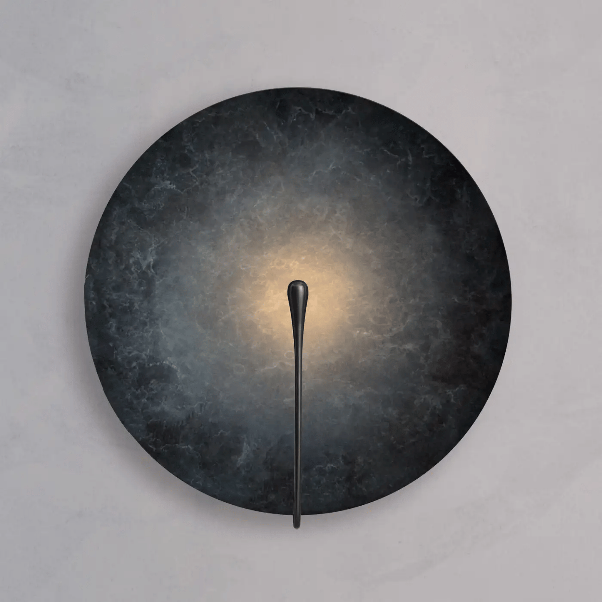 Black Stainless Steel Round Disc Wall Light Sconce, Fixtures, Månedis