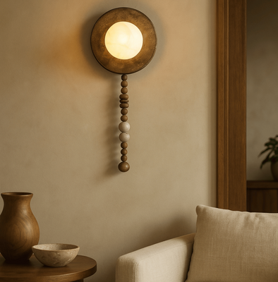 Translation missing: nl.Marble Wood Wall Sconce - Retro Art Deco LED Light, 3-Color Adjustable, Fixtures, Marved
