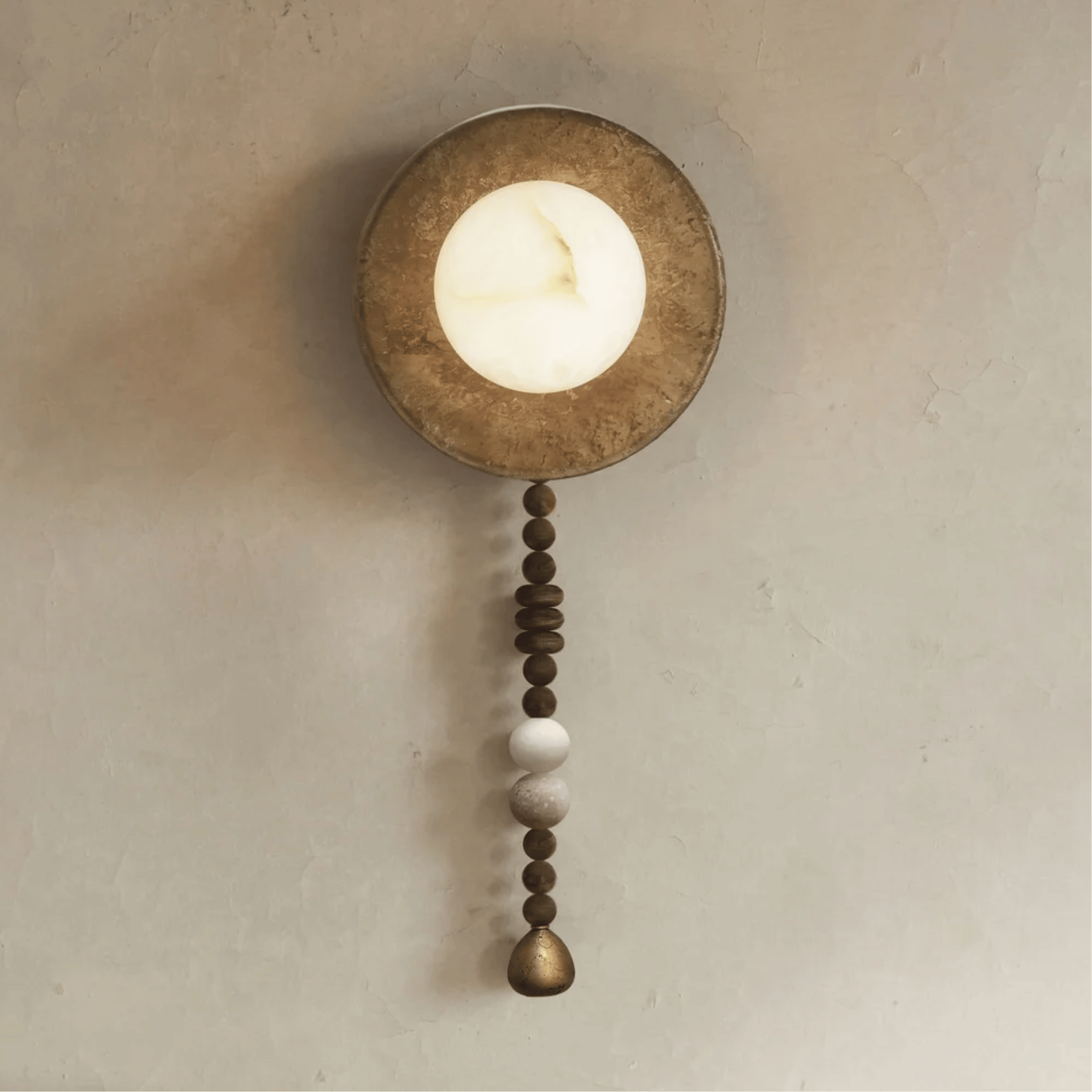 Marble Wood Wall Sconce - Retro Art Deco LED Light, Fixtures, Marved