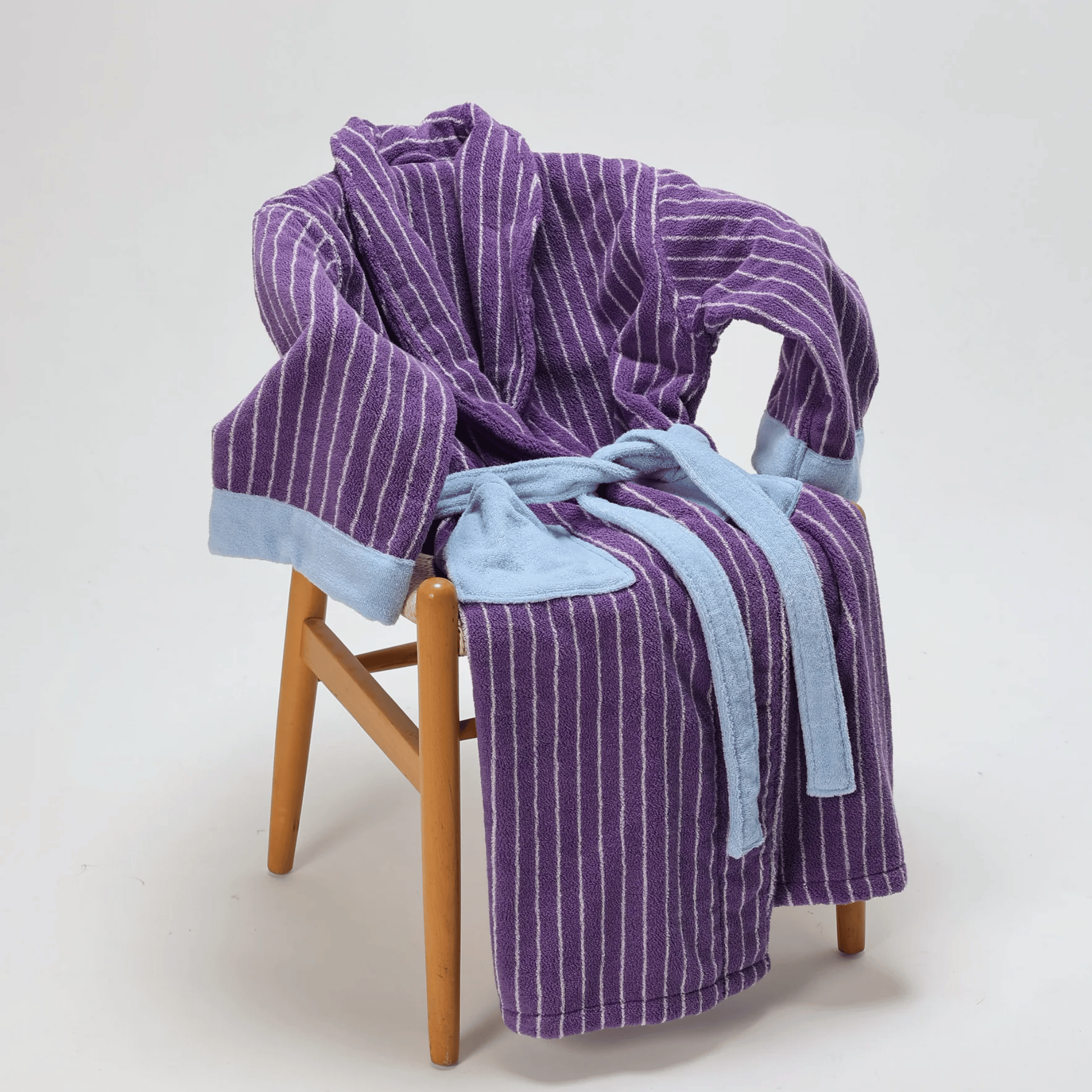 Myrka Organic Cotton Striped Spa Bathrobe | Skonne, Robes, Jacquard Stripe