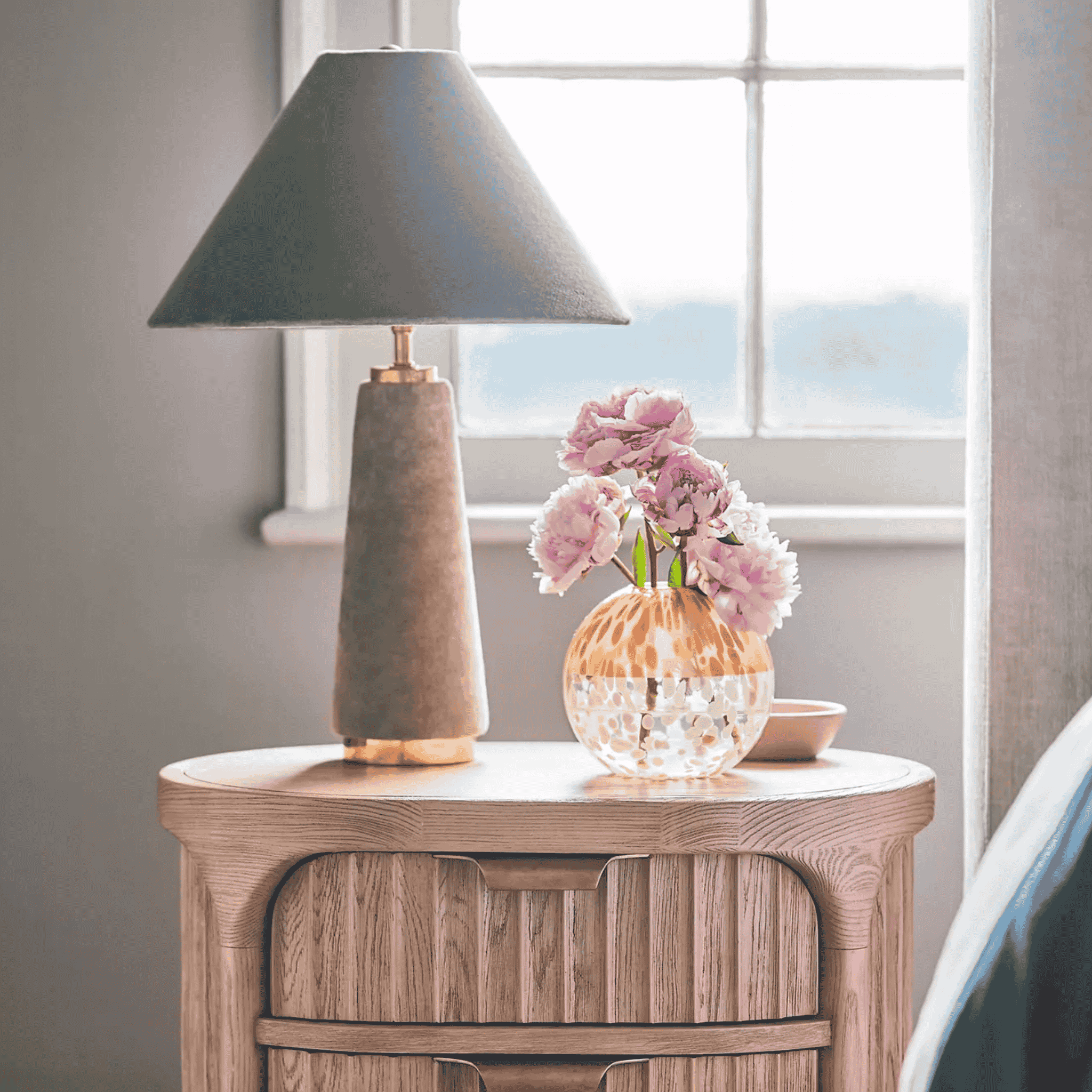 Mysa Velvet Fabric Shade Lamp for Nordic Interiors, Table Lamps, Minimalist