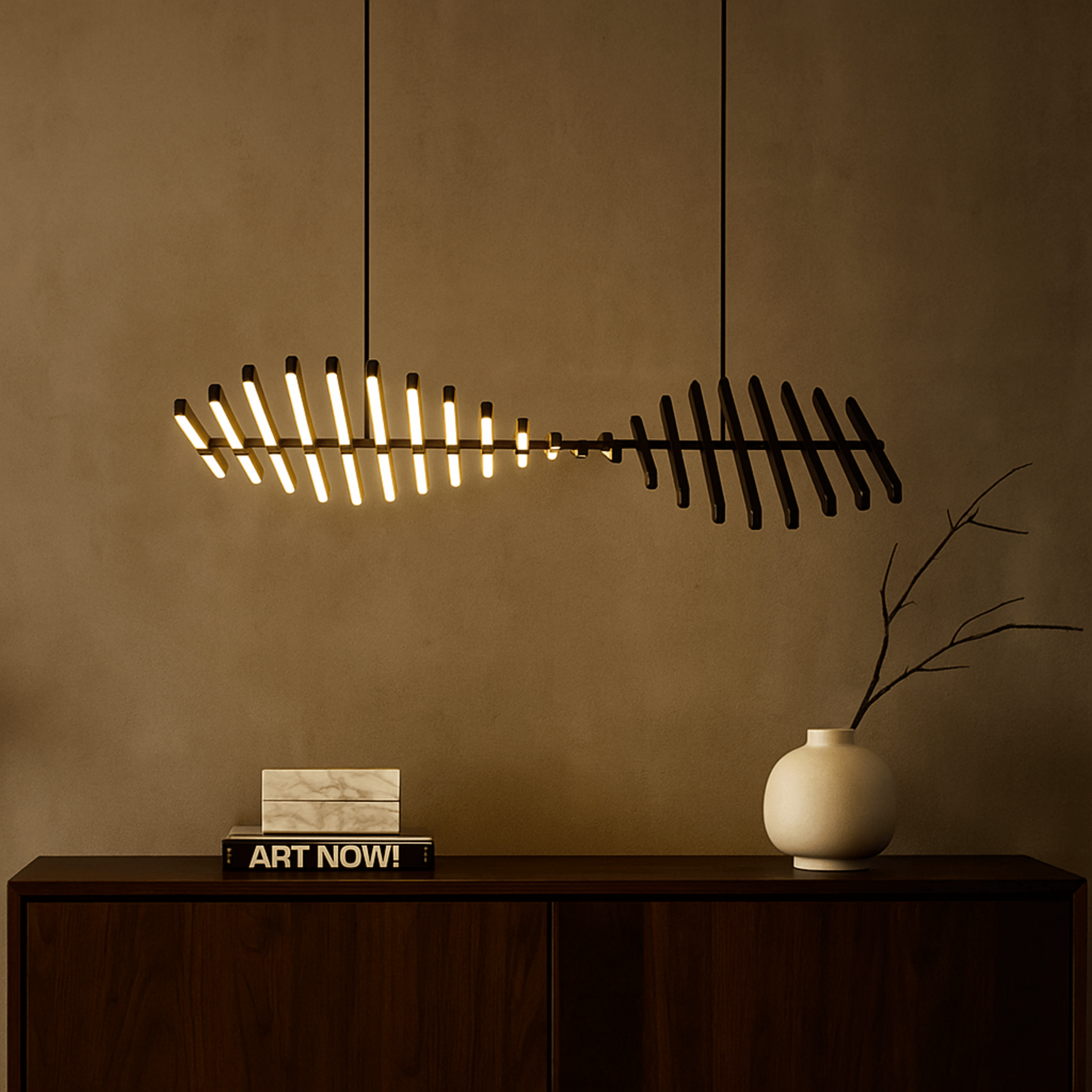 Black Dimmable LED Chandelier | Modern Ceiling Light, Small, Chandeliers, Nattbue