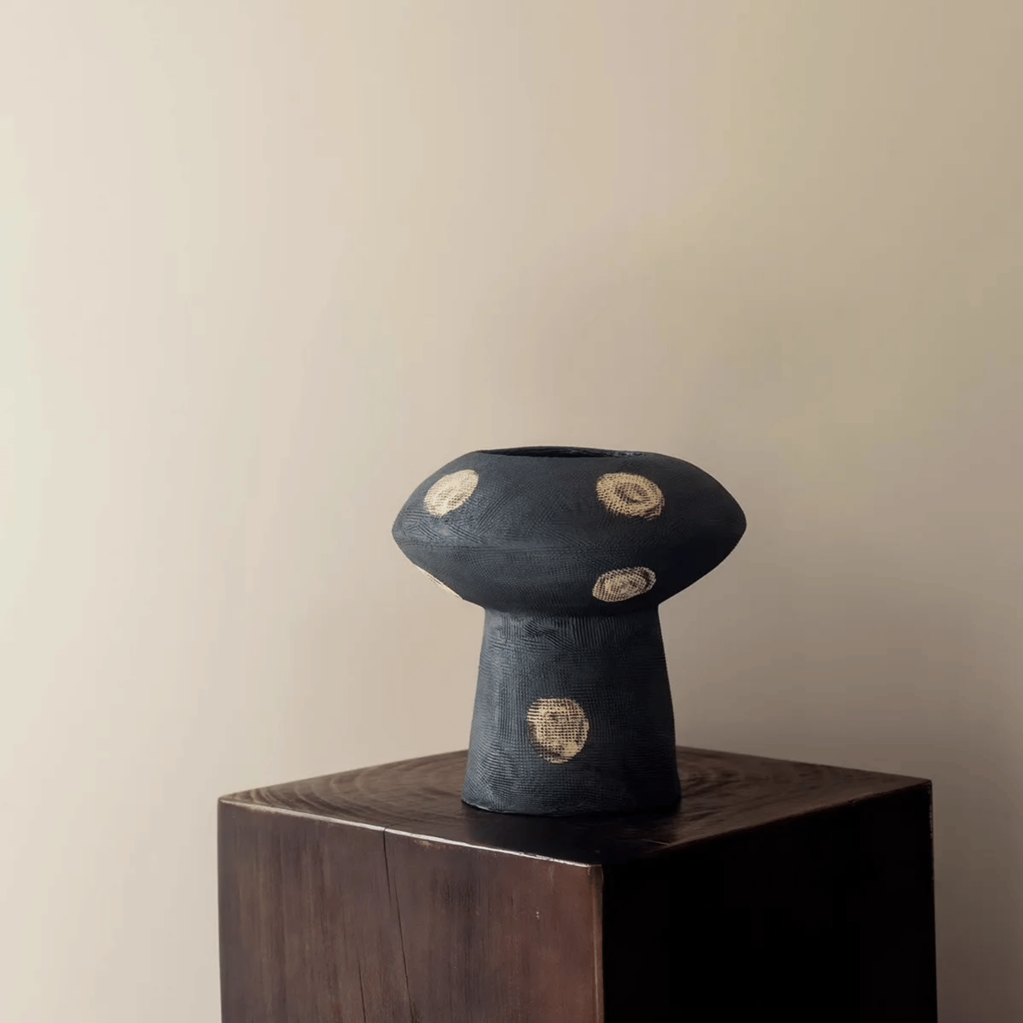 Prikka Geometric Ceramic Vase for Nordic Interiors, Halo Form, Vases, Handcrafted with Gold Detail