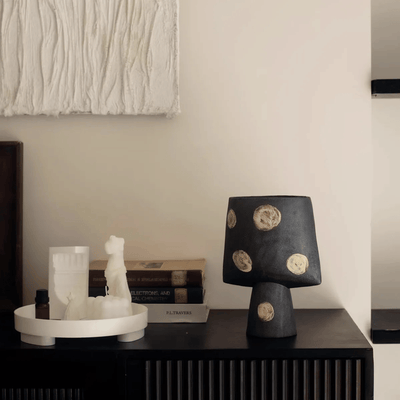 Translation missing: nl.Prikka Geometric Ceramic Vase for Nordic Interiors, Luna Shade, Vases, Handcrafted with Gold Detail