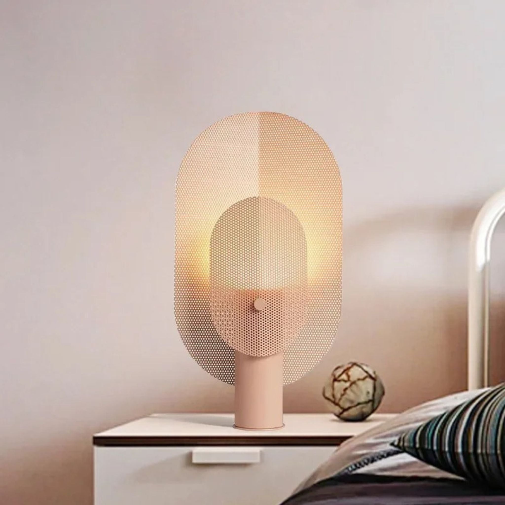 Nordic Iron Mesh Table Lamp — Minimalist LED Desk, Purple / Small size, Lamps, Rista Grid for Bedroom