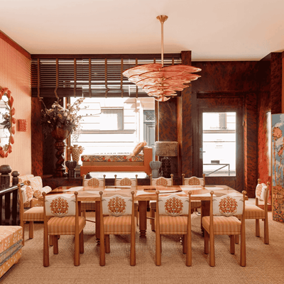 Translation missing: nl.Handcrafted Pink Stained Glass Ceiling Chandelier, Light Fixtures, Roslyn
