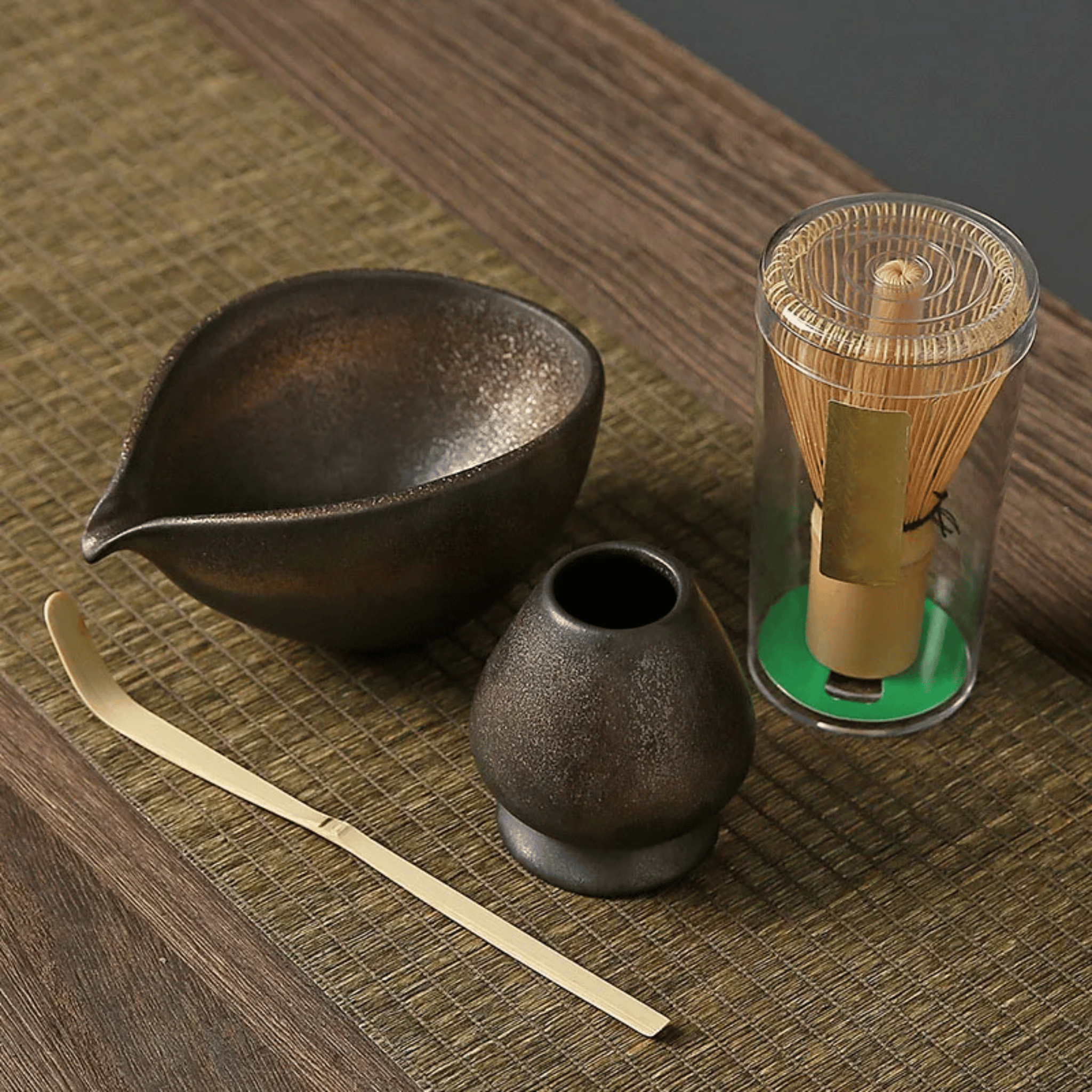 Japanese Matcha Tea Ceremony Set with Ceramic Bowl, Sets, Rovik 4-Piece
