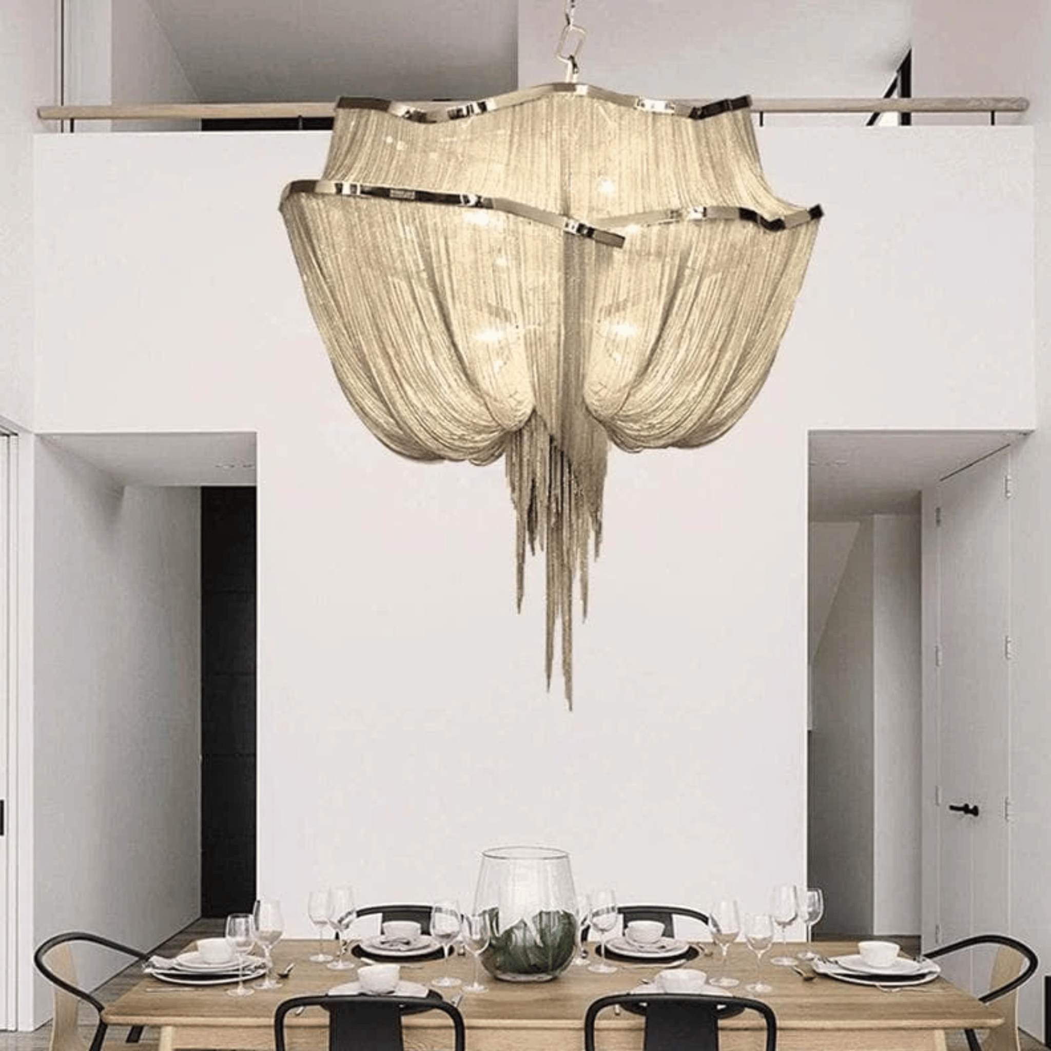 Silver European Retro Chandelier Two-Tier LED, Chandeliers, Silvra Classic Double-Tier