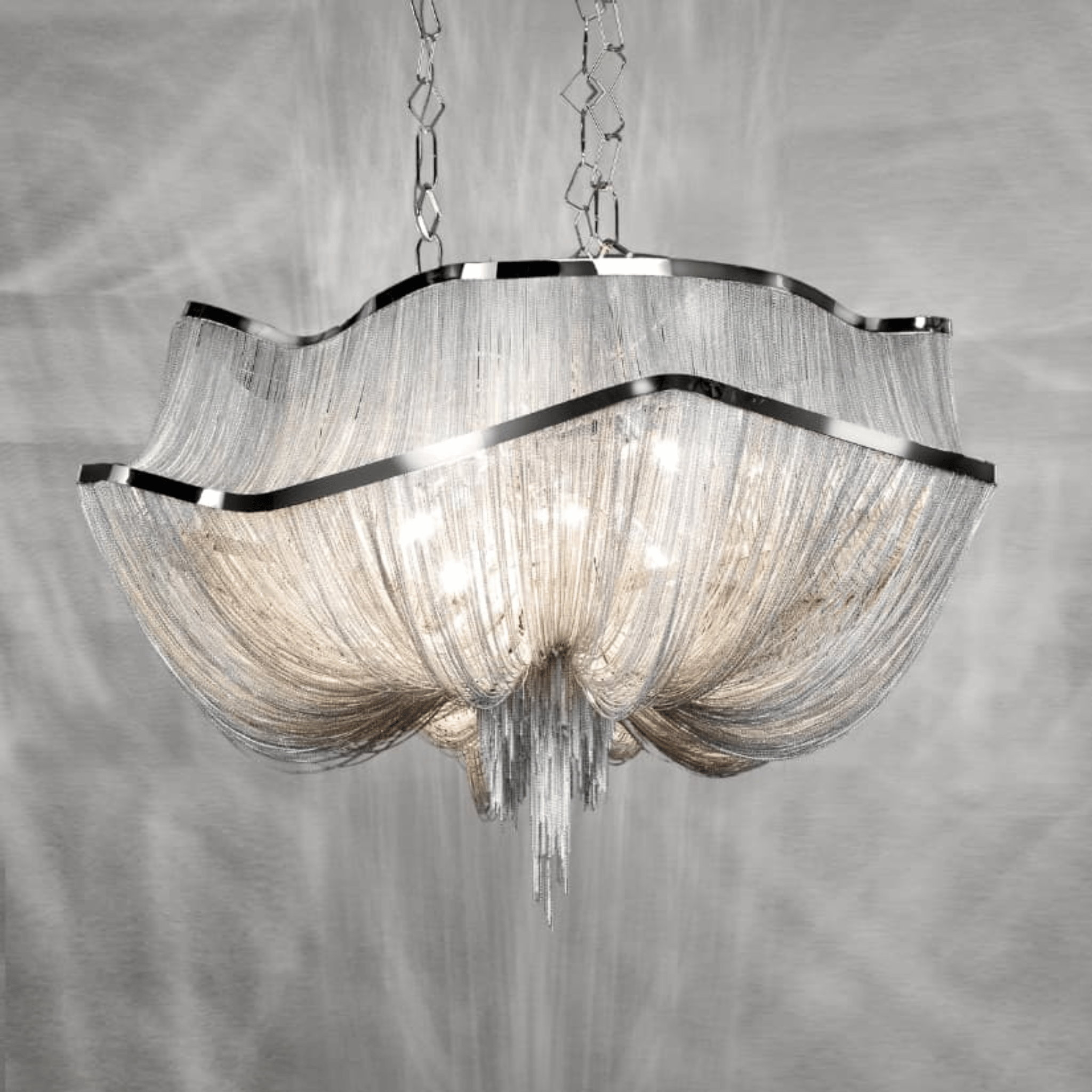 Silver European Retro Chandelier Two-Tier LED, Chandeliers, Silvra Classic Double-Tier