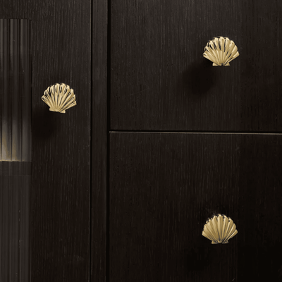 Translation missing: nl.Brass Shell Cabinet Pull Handle for Modern Decor, Gold, Knobs & Handles, Skalv