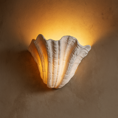 Translation missing: nl.Skalva Gypsum Shell Wall Sconce Sculptural LED Light, Fixtures, Handcrafted